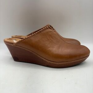 Jack Rogers Simone Tan Suede Leather Wedge Clogs Shoes Size 8‎